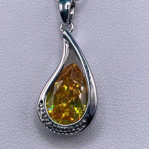 Dark Sunburst Crystal Necklace adorned with Rhinestones  Gift Box  NEW
